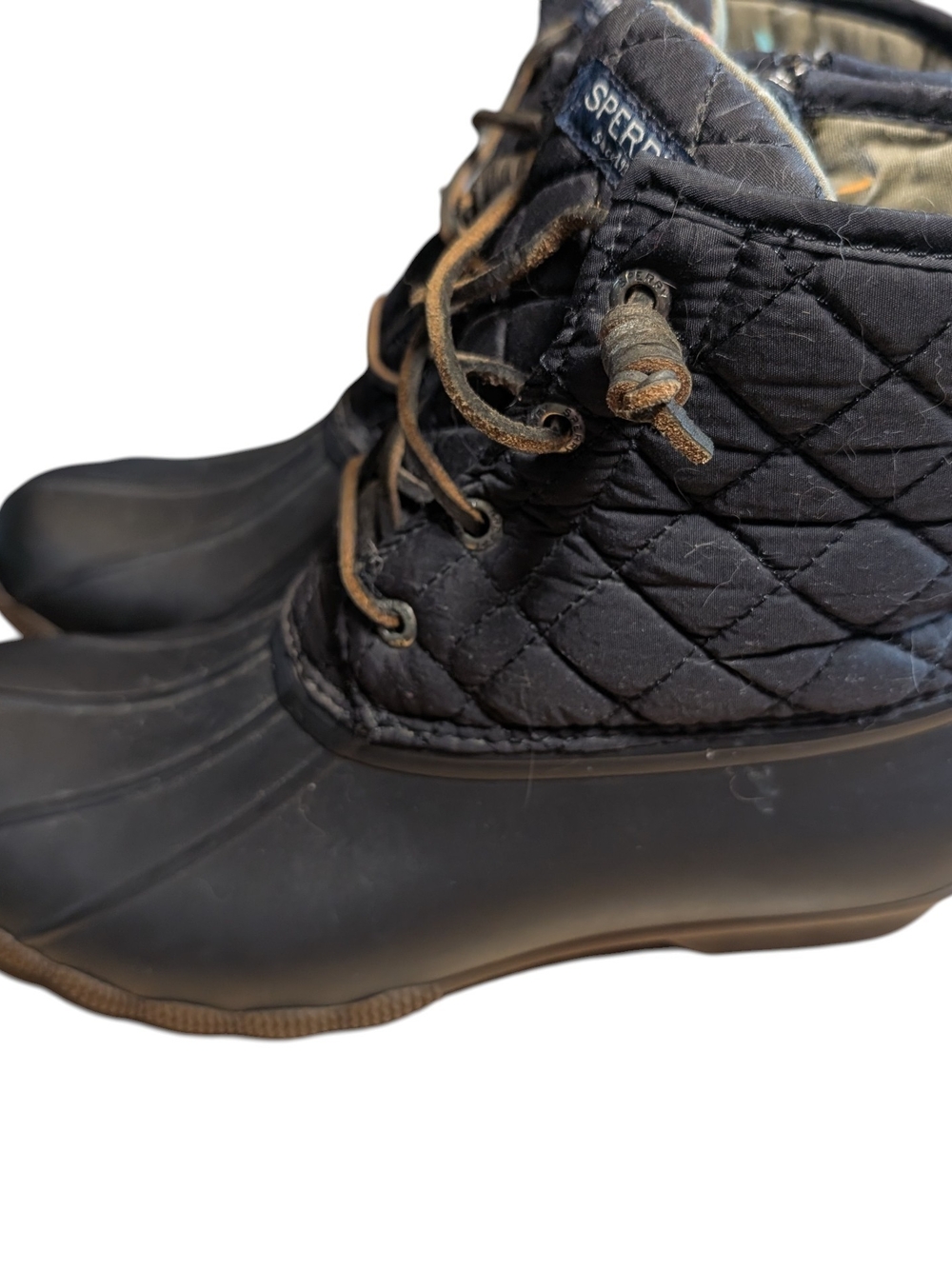 Women's Sperry Top-sider Quilted Duck Boots, Waterproof, Black Size 9